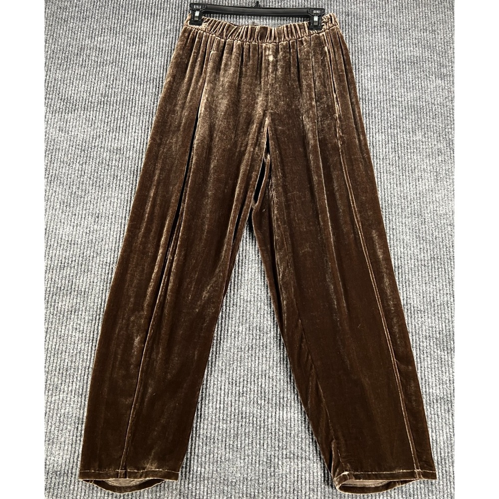 Eileen Fisher Velvet Pants Womens Size XXS 2XS Brown Casual Comfort Cozy New